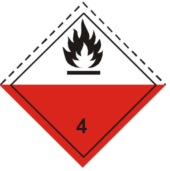 Gefahrenzettel Selbstentz&uuml;ndliche Stoffe