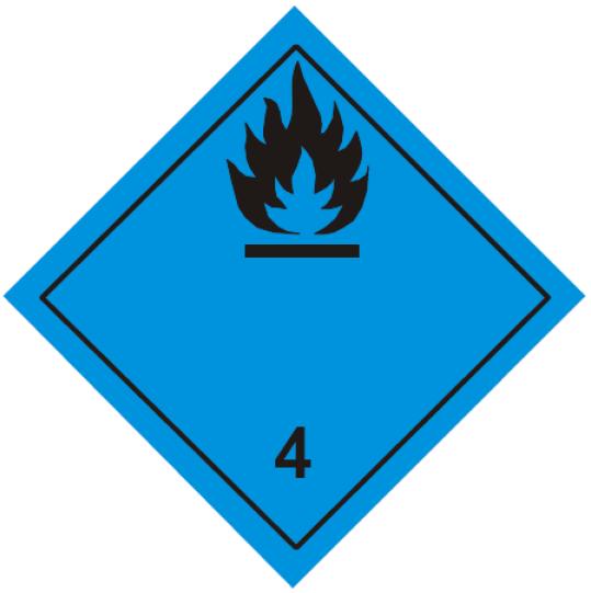 Gefahrenzettel Stoffe, die bei Ber&uuml;hrung mit Wasser entz&uuml;ndbare Gase entwickeln