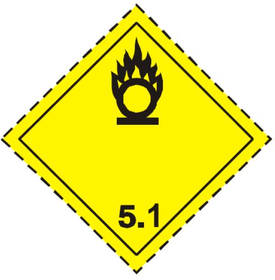Gefahrenzettel Entz&uuml;ndend (oxidierend) wirkende Stoffe