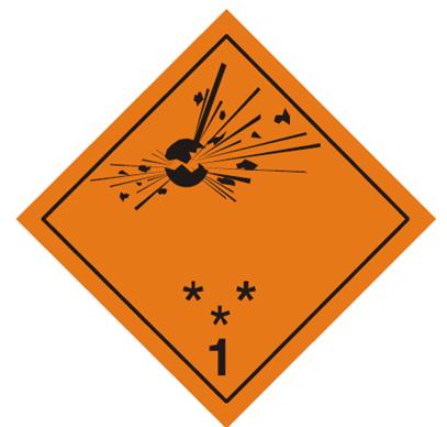 Gefahrenzettel Explosive Stoffe